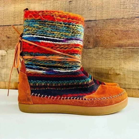 Toms Botas Sherpa Lined Ankle Boots Convertible Shoes  TOMS Nepal Suede Lined With Sherpa Ankle Pull On  Boots